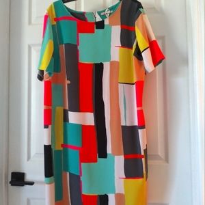 Gibson Latimer Retro Geometric Dress Size L